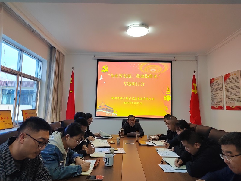【“三抓三促”行動(dòng)進(jìn)行時(shí)】市龍江城鄉(xiāng)集團(tuán)開展“隴南要發(fā)展，我該謀什么”——圍繞“加快集團(tuán)公司高質(zhì)量發(fā)展，我該謀什么”專題研討